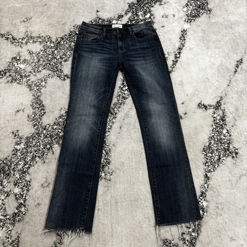 Driftwood Audrey Womens Size 28 Blue High Rise Straight Leg Raw Hem Jeans